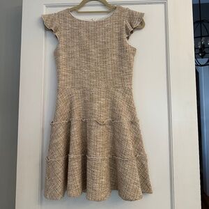 By Debra (BD Junior) Sara 3 Tier Gold Boucle Dress Size 1